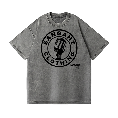 Sangahz Signature Custom Clothing - Gray & Black Vintage Washed Mic'd T-Shirt