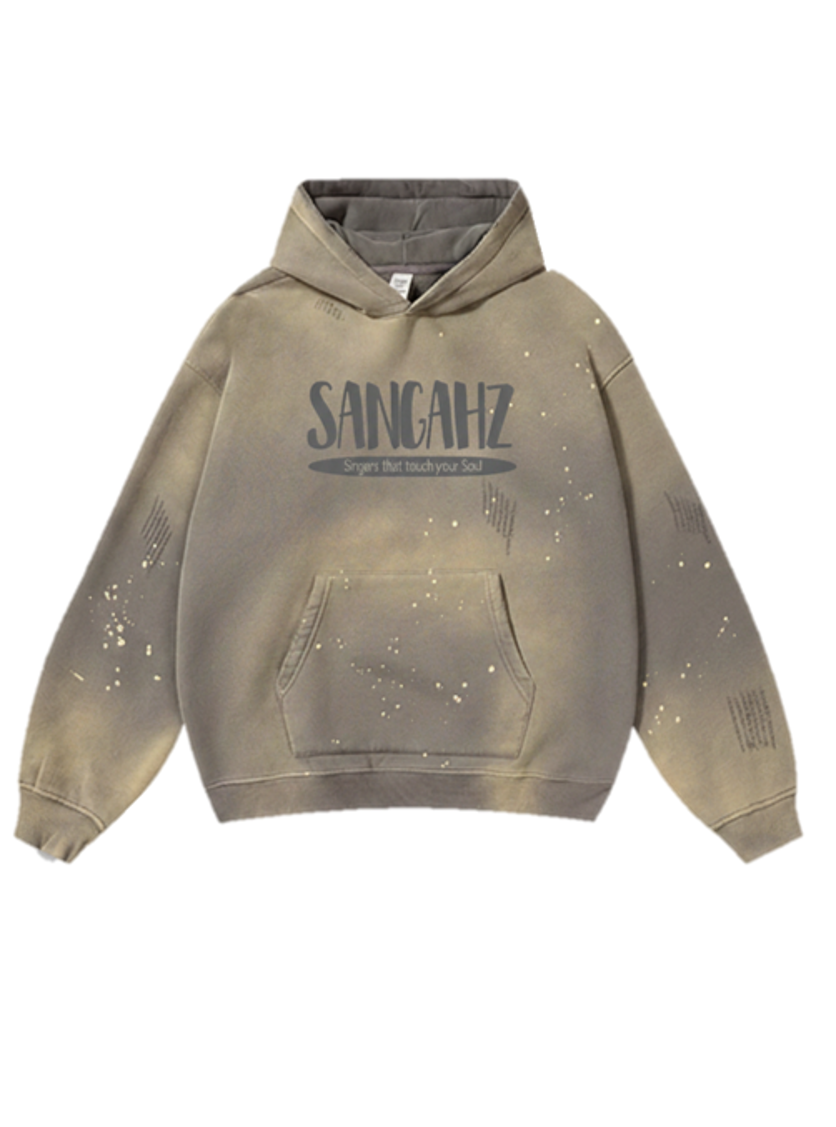 Sangahz Aprocot and Gray Starlight Oversized Hoodie