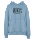 Sangahz Oversized Front Pocket Long Sleeve Drawstring Hoodie - Baby Blue